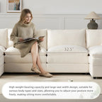 Chenille Modular Sectional Sofa, U Shaped Cloud Upholstered Couch Set