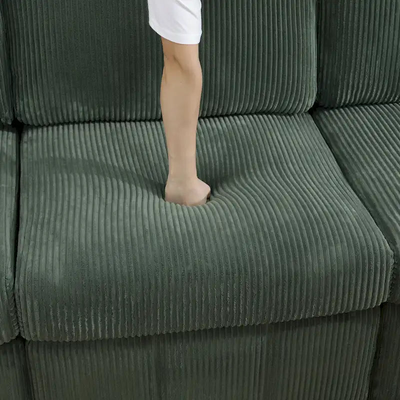 Oversized 7 - Piece 130  Wide Reversible Modular Corner Sectional Sofa Couch with Ottoman