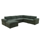 Oversized 7 - Piece 130  Wide Reversible Modular Corner Sectional Sofa Couch with Ottoman