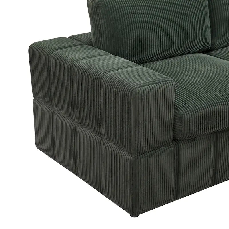 Oversized 7 - Piece 130  Wide Reversible Modular Corner Sectional Sofa Couch with Ottoman