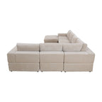 Oversized 7 - Piece 130  Wide Reversible Modular Corner Sectional Sofa Couch with Ottoman
