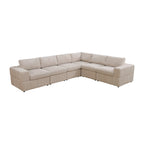 Oversized 7 - Piece 130  Wide Reversible Modular Corner Sectional Sofa Couch with Ottoman