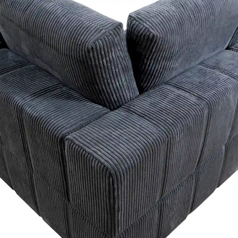 Oversized 7 - Piece 130  Wide Reversible Modular Corner Sectional Sofa Couch with Ottoman