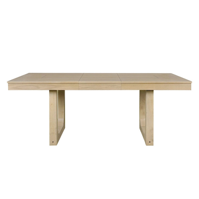 5 Piece Extendable Dining Table Set, Farmhouse Extendable Table with 18  Move Leaf