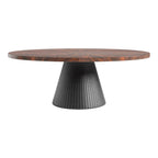 Furniture of America Dravo Modern Brown and Black Oval Coffee Table
