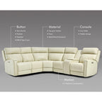 104  W 6 Seater Genuine Leather Power Sectional and 39  W Recliner Set with Zero Gravity, USB Ports, 2 stationaryarmlesschairs