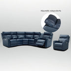 104  W 6 Seater Genuine Leather Power Sectional and 39  W Recliner Set with Zero Gravity, USB Ports, 2 stationaryarmlesschairs
