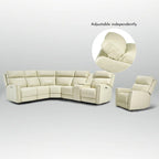 104  W 6 Seater Genuine Leather Power Sectional and 39  W Recliner Set with Zero Gravity, USB Ports, 2 stationaryarmlesschairs