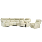 104  W 6 Seater Genuine Leather Power Sectional and 39  W Recliner Set with Zero Gravity, USB Ports, 2 stationaryarmlesschairs