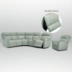 104  W 6 Seater Genuine Leather Power Sectional and 39  W Recliner Set with Zero Gravity, USB Ports, 2 stationaryarmlesschairs