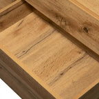 Wood+Grey 70  TV Stand with Double Storage & Drop-Down Door for TVs Up to 80