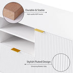 White 112.5  Entertainment Wall Unit with 13 Shelves, 8 Drawers and 2 Cabinets for TVs Up to 70