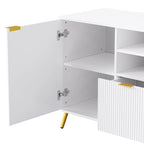 White 112.5  Entertainment Wall Unit with 13 Shelves, 8 Drawers and 2 Cabinets for TVs Up to 70