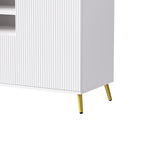 White 112.5  Entertainment Wall Unit with 13 Shelves, 8 Drawers and 2 Cabinets for TVs Up to 70