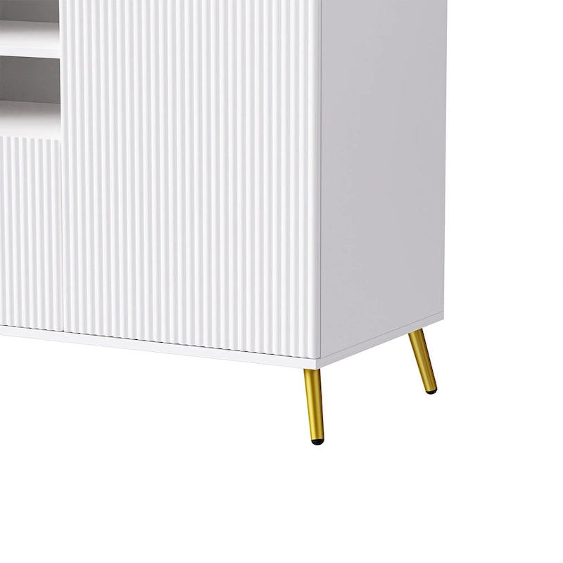 White 112.5  Entertainment Wall Unit with 13 Shelves, 8 Drawers and 2 Cabinets for TVs Up to 70