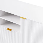 White 112.5  Entertainment Wall Unit with 13 Shelves, 8 Drawers and 2 Cabinets for TVs Up to 70