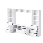 White 112.5  Entertainment Wall Unit with 13 Shelves, 8 Drawers and 2 Cabinets for TVs Up to 70