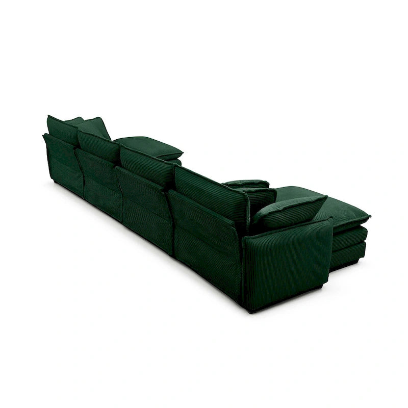 6-Piece Oversized Corduroy U-Shaped Modular Sectional Sofa with Ottomans