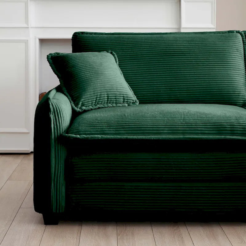 6-Piece Oversized Corduroy U-Shaped Modular Sectional Sofa with Ottomans
