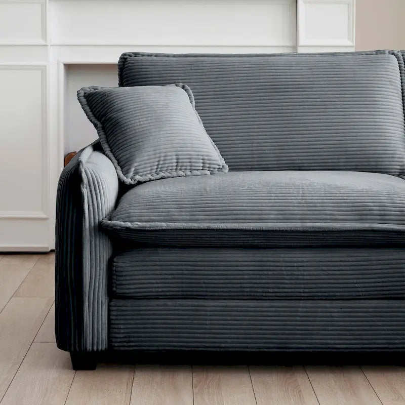 6-Piece Oversized Corduroy U-Shaped Modular Sectional Sofa with Ottomans