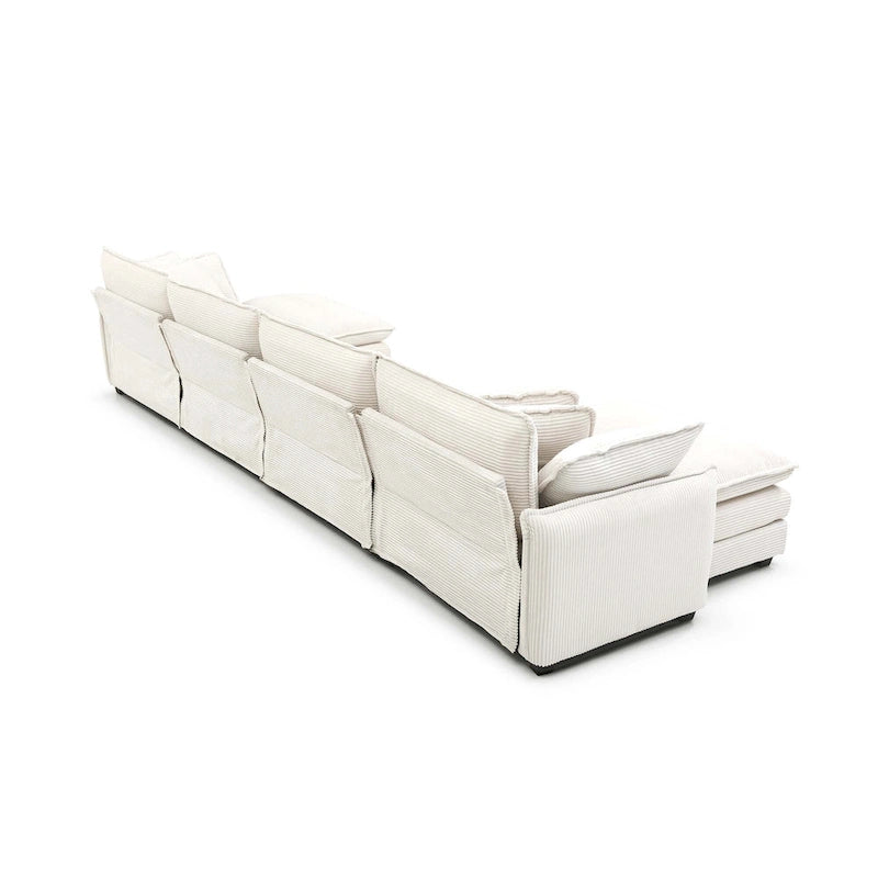 6-Piece Oversized Corduroy U-Shaped Modular Sectional Sofa with Ottomans