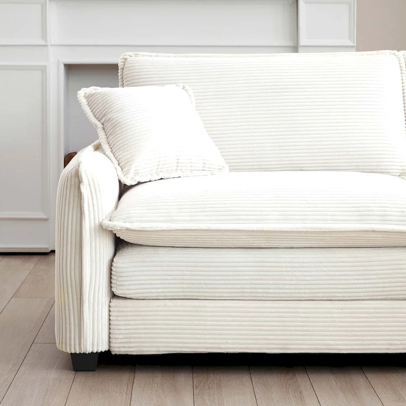 6-Piece Oversized Corduroy U-Shaped Modular Sectional Sofa with Ottomans