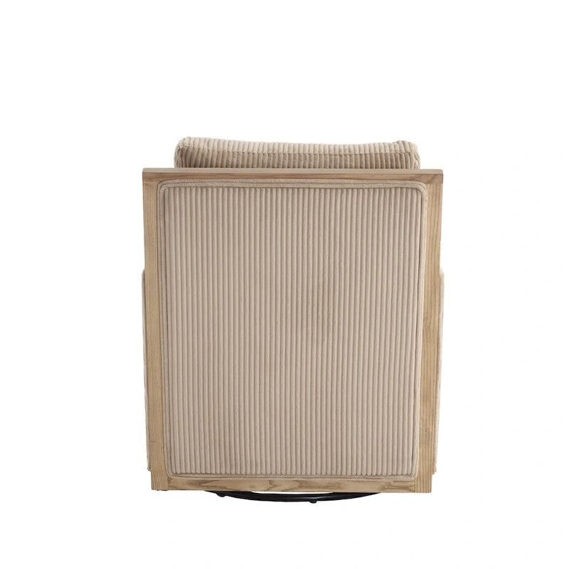 Camel 26.77  Swivel Barrel Chair with Hardwood Frame