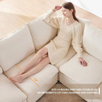 White 84  Modular Chenille 4-Seat Sectional Sofa Set with Removable Cushions and 2 Pillows, Perfect for Small Spaces