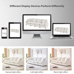 White 84  Modular Chenille 4-Seat Sectional Sofa Set with Removable Cushions and 2 Pillows, Perfect for Small Spaces