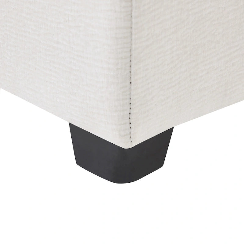 White 84  Modular Chenille 4-Seat Sectional Sofa Set with Removable Cushions and 2 Pillows, Perfect for Small Spaces