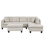 105  L-Shaped 7-Seater Modern Sofa with Storage Ottoman