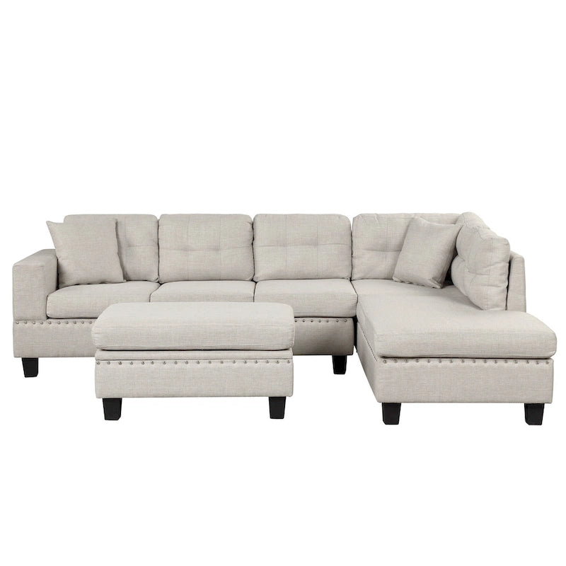 105  L-Shaped 7-Seater Modern Sofa with Storage Ottoman
