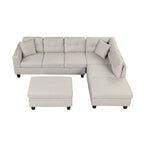 105  L-Shaped 7-Seater Modern Sofa with Storage Ottoman