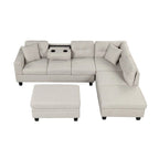 105  L-Shaped 7-Seater Modern Sofa with Storage Ottoman
