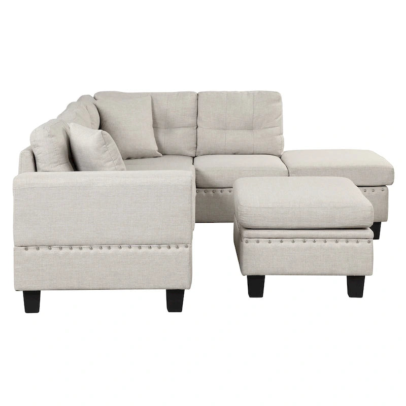 105  L-Shaped 7-Seater Modern Sofa with Storage Ottoman