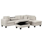 105  L-Shaped 7-Seater Modern Sofa with Storage Ottoman