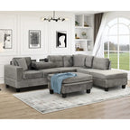 105  L-Shaped 7-Seater Modern Sofa with Storage Ottoman