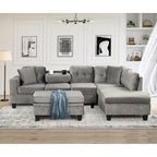 105  L-Shaped 7-Seater Modern Sofa with Storage Ottoman