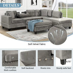 105  L-Shaped 7-Seater Modern Sofa with Storage Ottoman