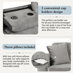 105  L-Shaped 7-Seater Modern Sofa with Storage Ottoman