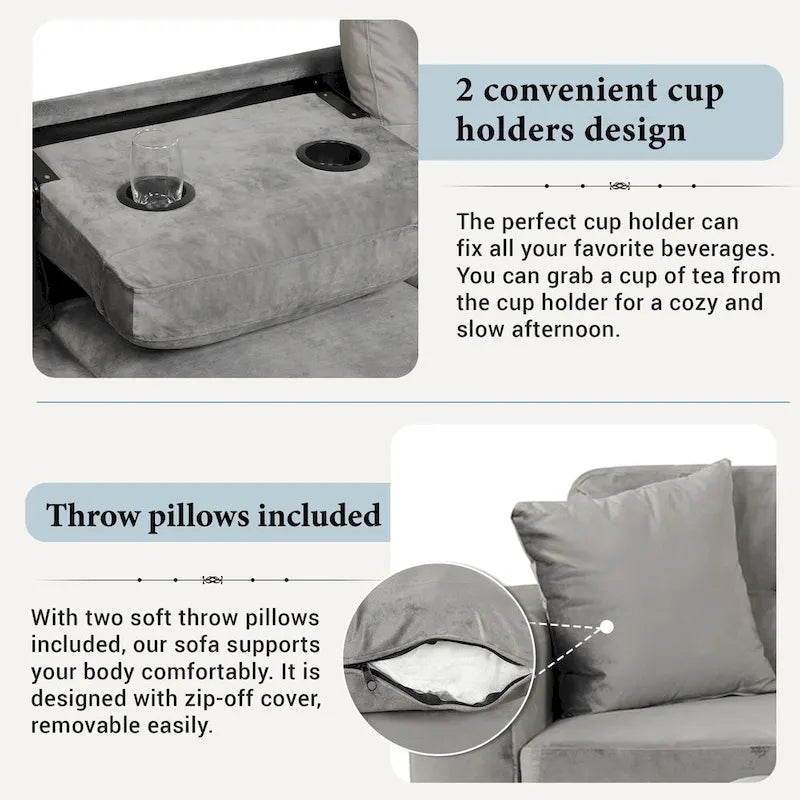 105  L-Shaped 7-Seater Modern Sofa with Storage Ottoman