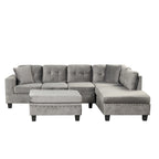 105  L-Shaped 7-Seater Modern Sofa with Storage Ottoman