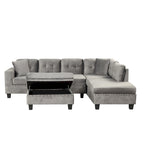 105  L-Shaped 7-Seater Modern Sofa with Storage Ottoman