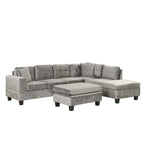 105  L-Shaped 7-Seater Modern Sofa with Storage Ottoman