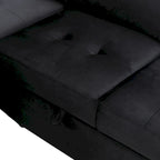 84.75  L-Shaped 5-Seat Sleeper Sectional Sofa with Storage Ottoman, Hidden Arm Storage, and USB Charging for Living Room