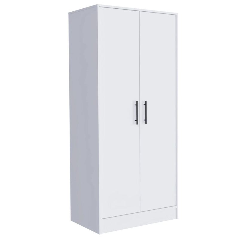 19.7  Modern Double-door Armoire with Two Shelves and One Drawer for Bedroom