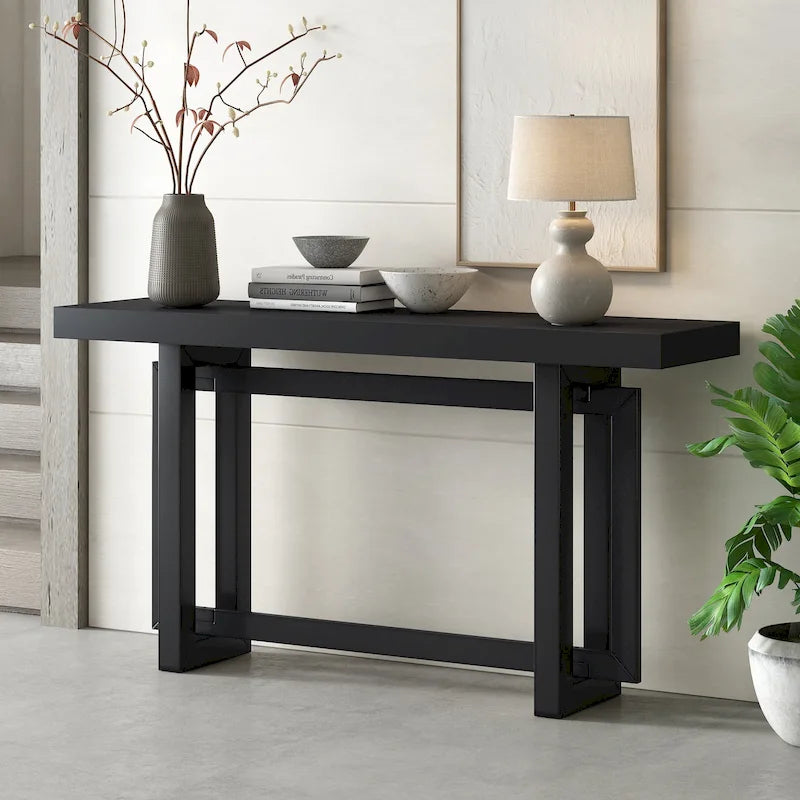 59.1  Modern Solid Wood Console Table with Unique Leg Design for Entryway or Living Room