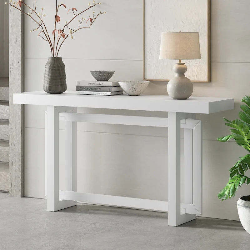 59.1  Modern Solid Wood Console Table with Unique Leg Design for Entryway or Living Room
