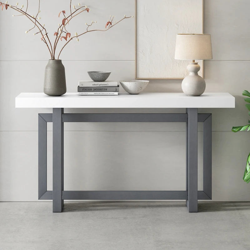 59.1  Modern Solid Wood Console Table with Unique Leg Design for Entryway or Living Room
