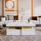 43.3  Modern Square Storage Coffee Table with 4 Drawers for Living Room